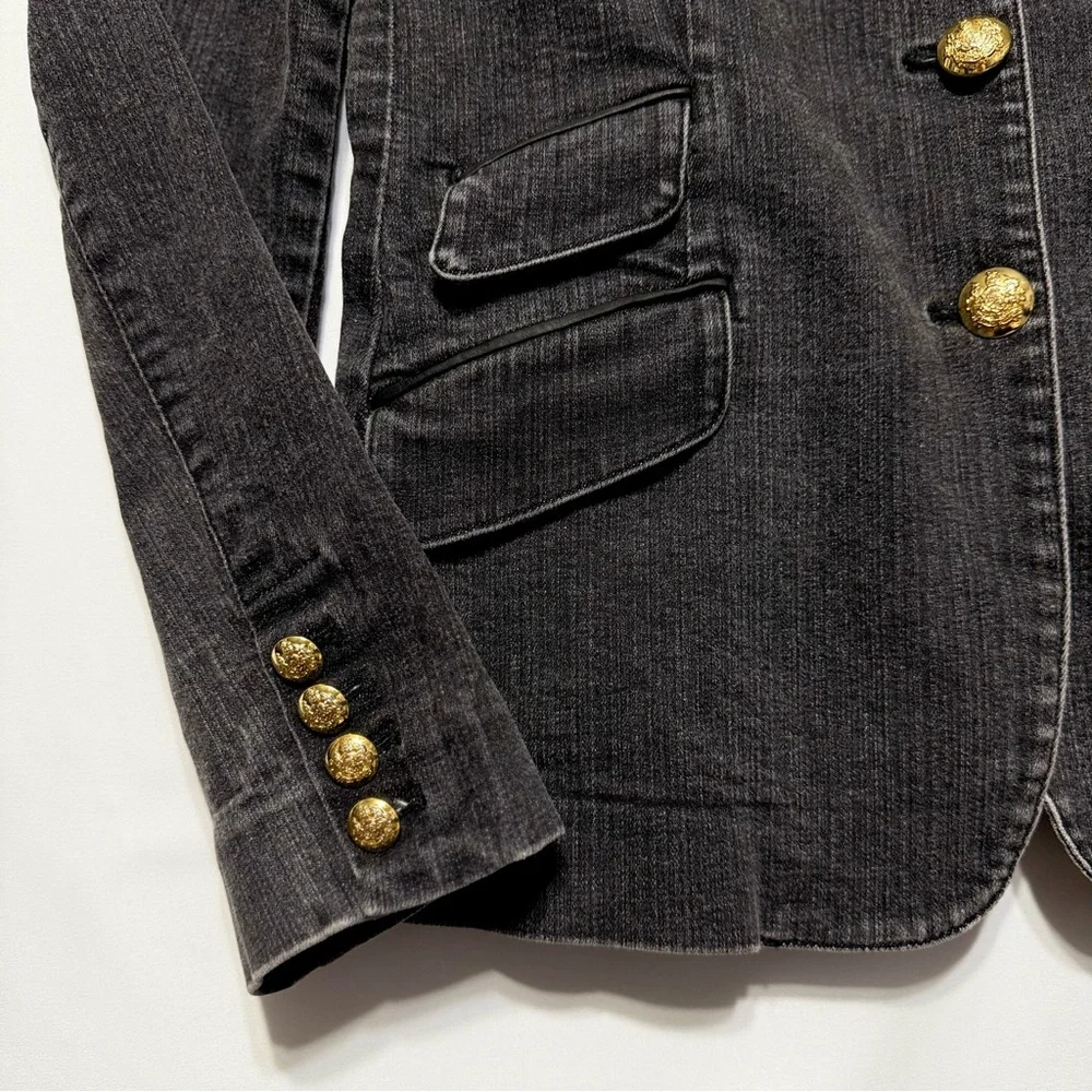 NEW Lauren Jeans by Ralph Lauren‎ Women's Black Denim Jacket Size 6 Perfect - Picture 2 of 8